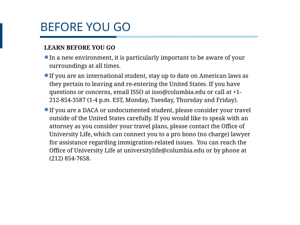 UNDERGRADUATE TRAVEL POLICY Pre-Departure - slide 31 of 46