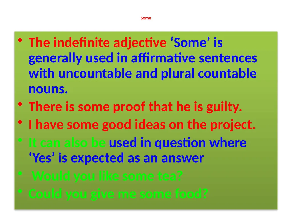 LESSON ON DETERMINER (PART-2) A determiner is a - slide 3 of 10