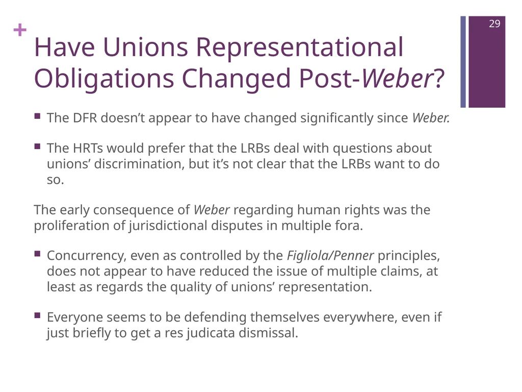 Where Are We Now? Unions’ Post-Weber - slide 29 of 37