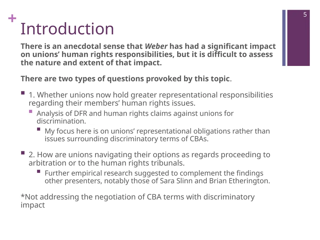 Where Are We Now? Unions’ Post-Weber - slide 5 of 37