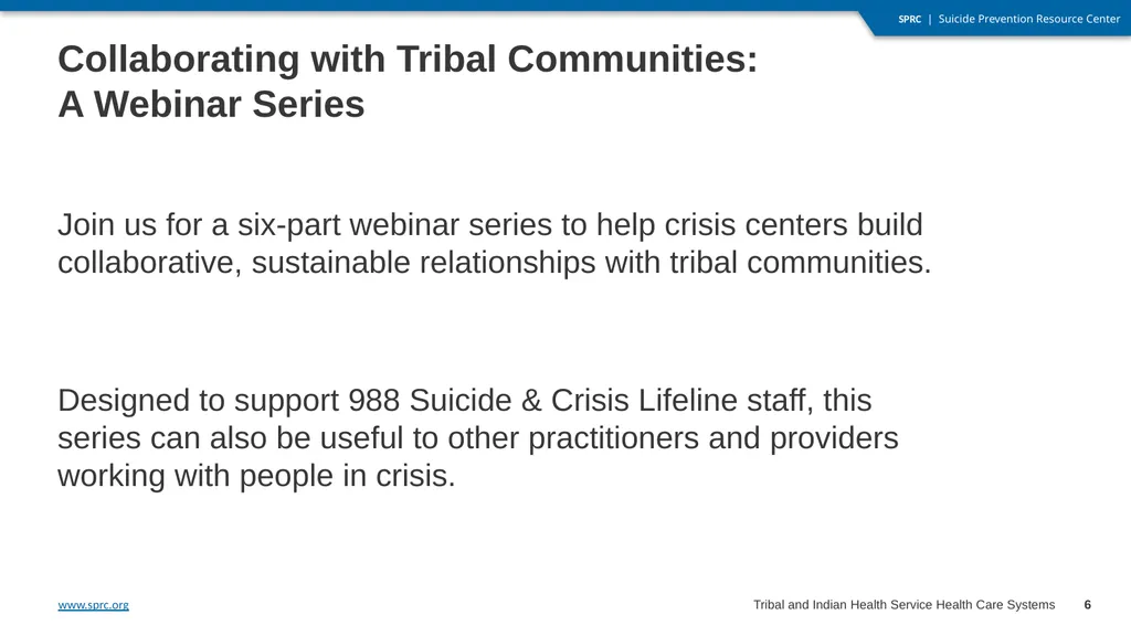 Collaborating with Tribal Communities: A Webinar - slide 6 of 8