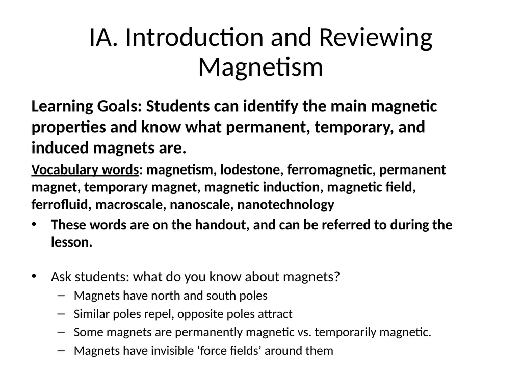 Nanotechnology and Magnetism VSVS Fall 2018 Why is - slide 3 of 11