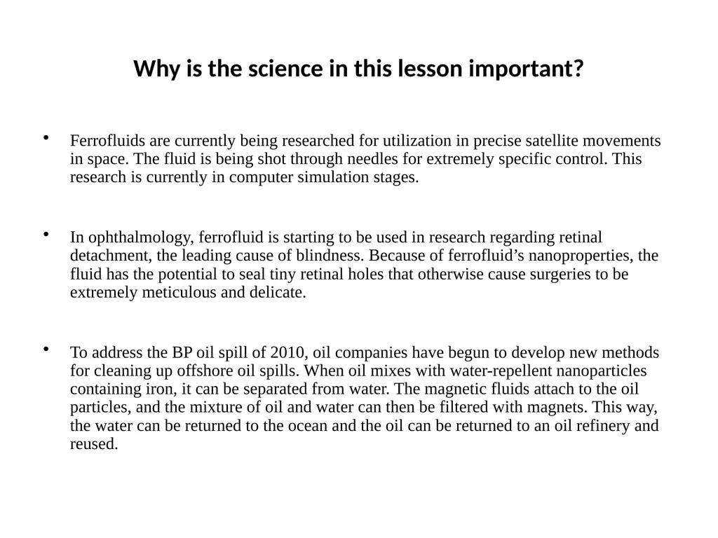 Nanotechnology and Magnetism VSVS Fall 2018 Why is - slide 2 of 11