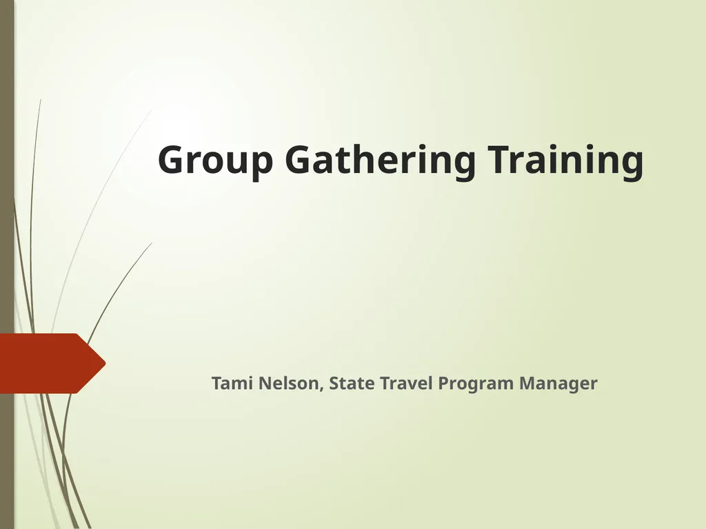 Group Gathering Training Tami Nelson, State Travel - slide 1 of 11