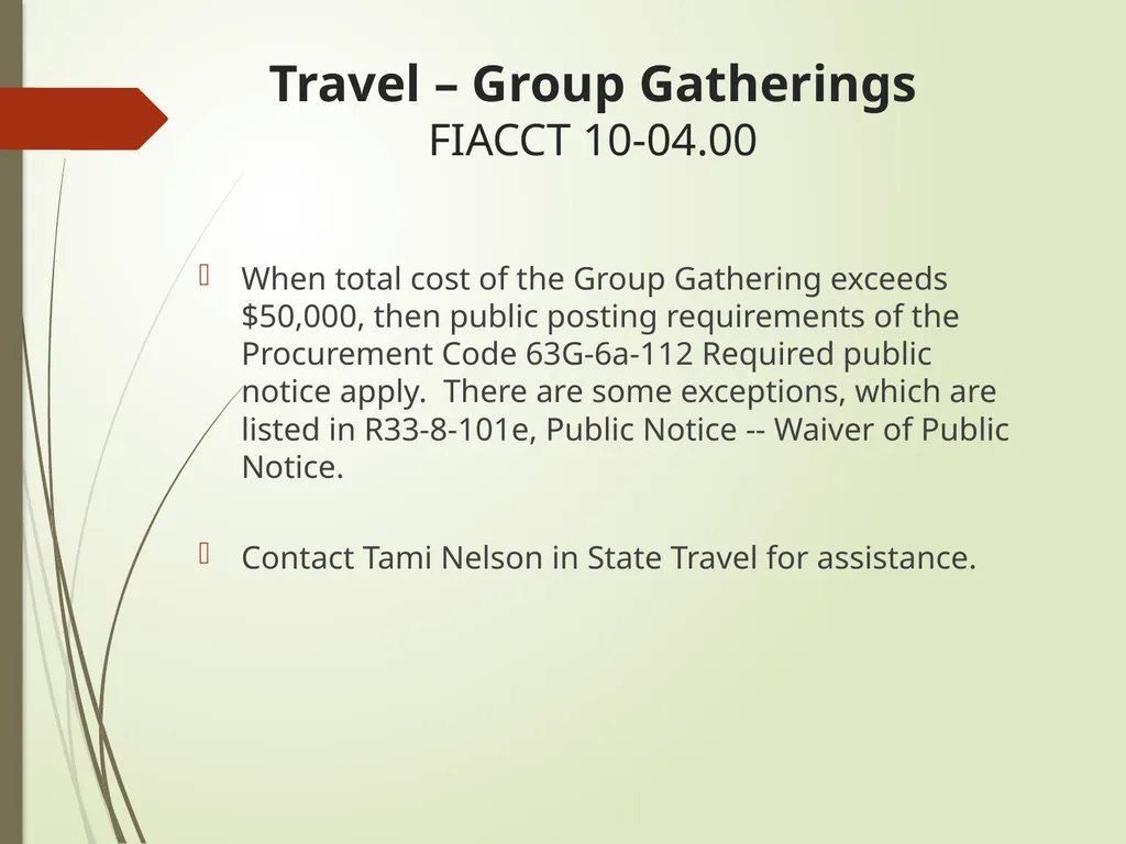 Group Gathering Training Tami Nelson, State Travel - slide 4 of 11