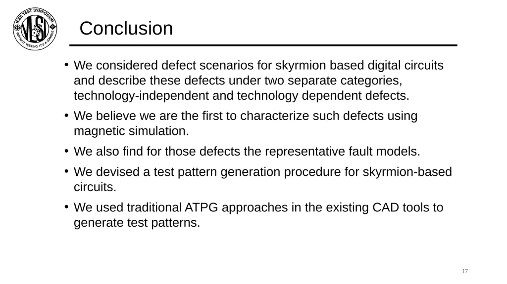 Defect Characterization and Testing of - slide 17 of 19