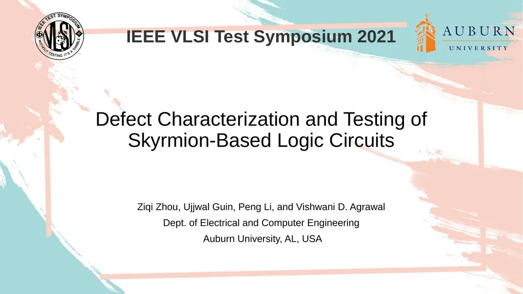 Defect Characterization and Testing of - slide 1 of 19