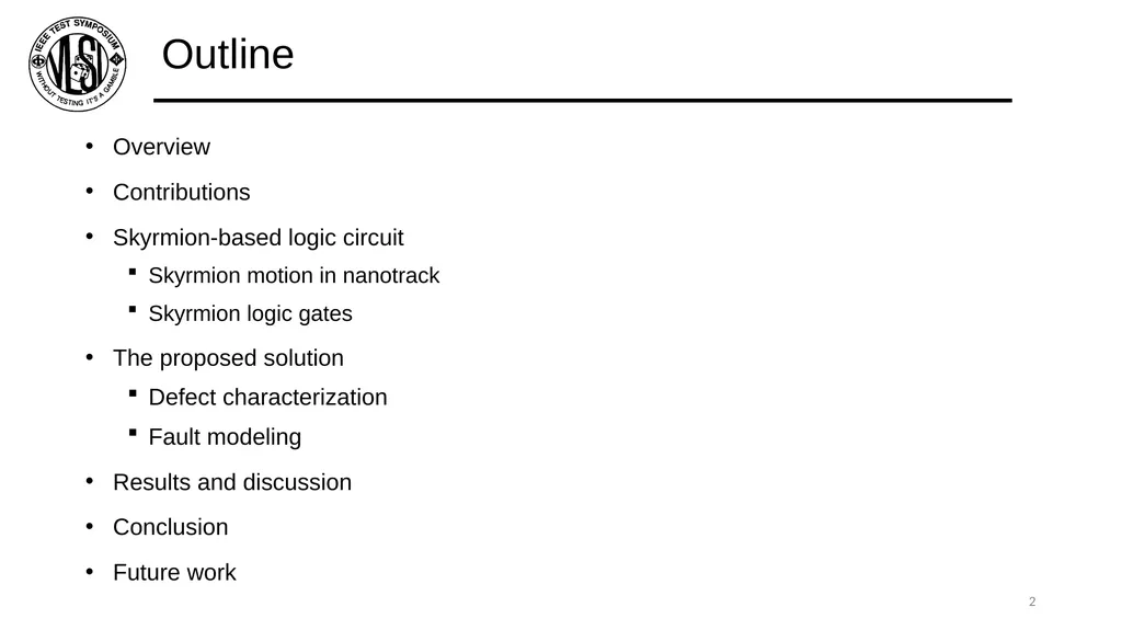 Defect Characterization and Testing of - slide 2 of 19
