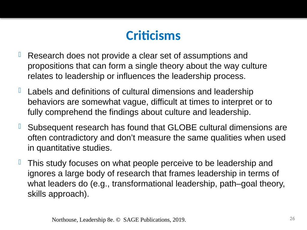Culture and Leadership Chapter 16 Northouse, - slide 26 of 28