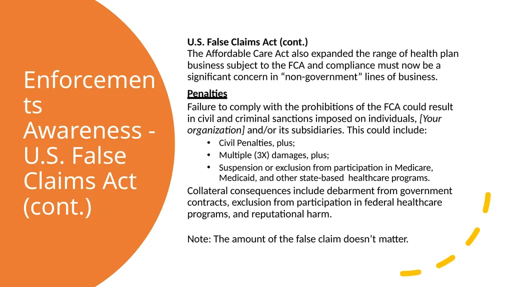 Fraud, Waste & Abuse Overview: General Compliance - slide 20 of 22