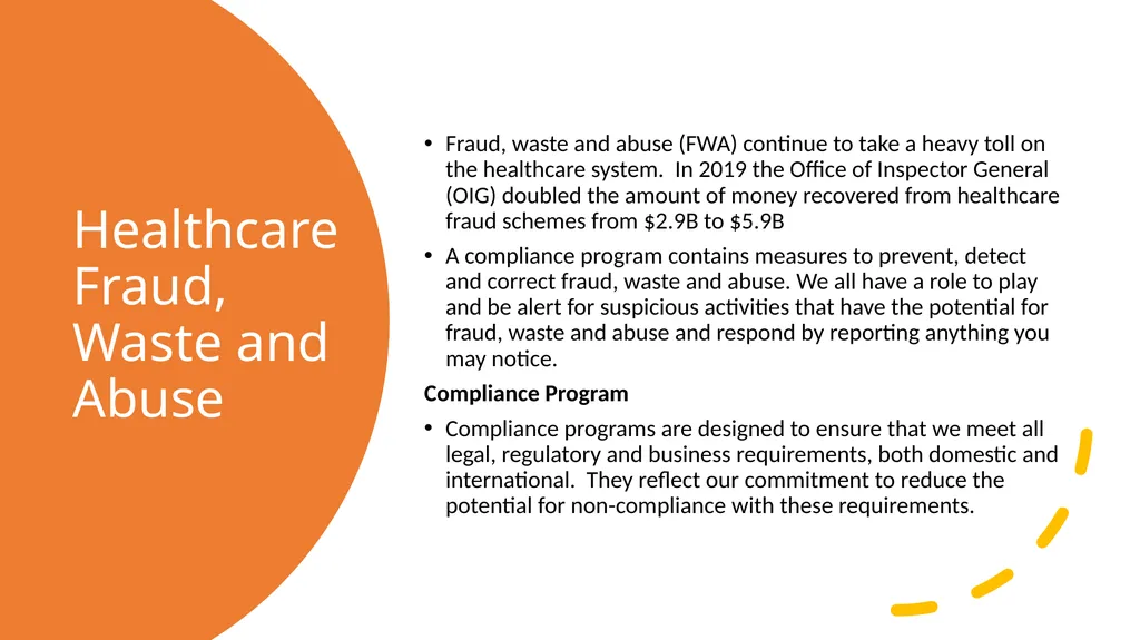 Fraud, Waste & Abuse Overview: General Compliance - slide 2 of 22
