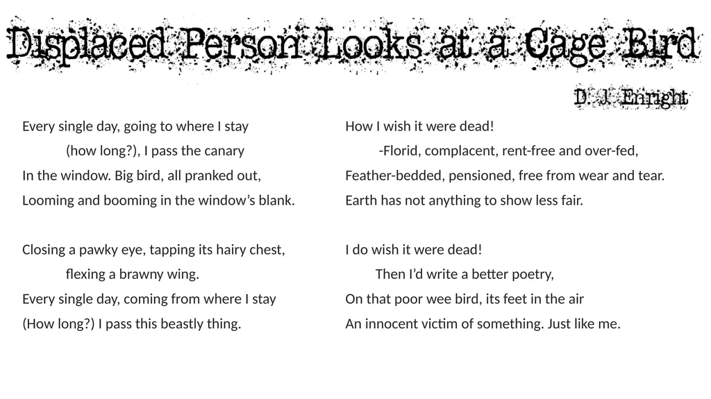 Unseen Poetry 27.1 – How does the poet present.. - slide 10 of 18