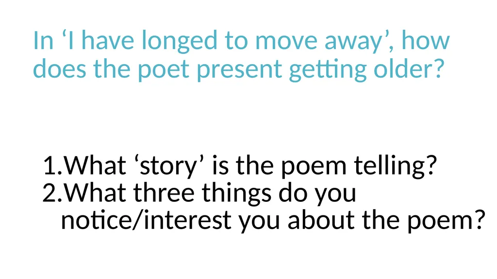 Unseen Poetry 27.1 – How does the poet present.. - slide 5 of 18