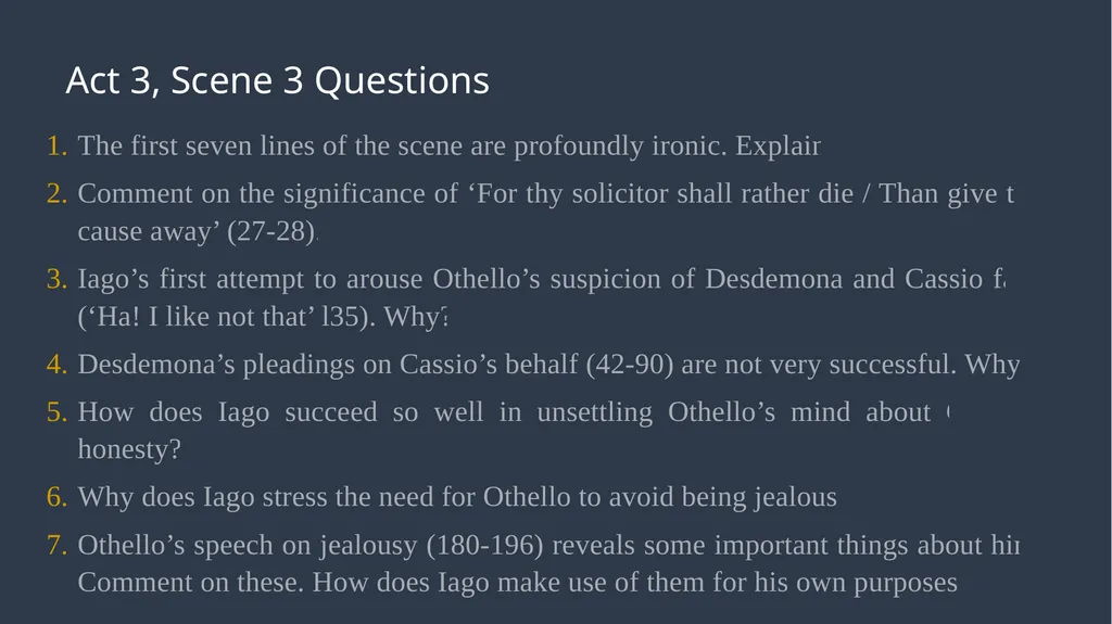 ‘Othello’ Act 3 Ms Deasy Act 3, Scenes 1 & - slide 25 of 37
