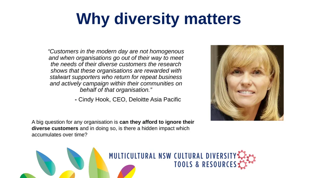 Why is cultural diversity planning important? Why - slide 10 of 12