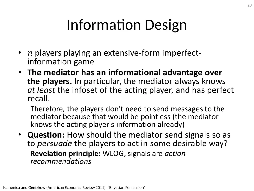 Mediation in Extensive-Form Games Brian Hu Zhang - slide 23 of 46