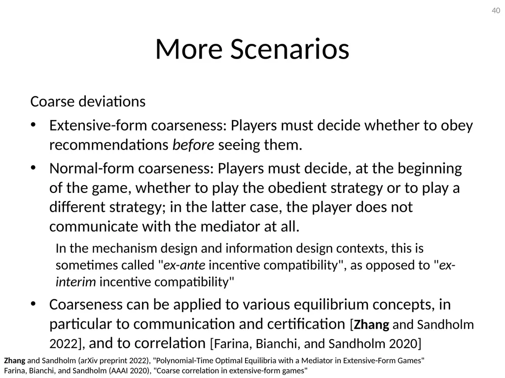 Mediation in Extensive-Form Games Brian Hu Zhang - slide 40 of 46