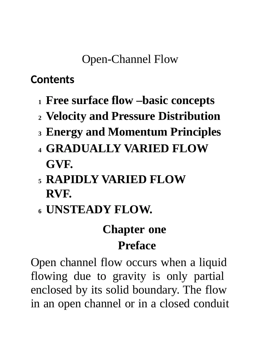 Open-Channel Flow Contents Free surface flow - slide 1 of 84
