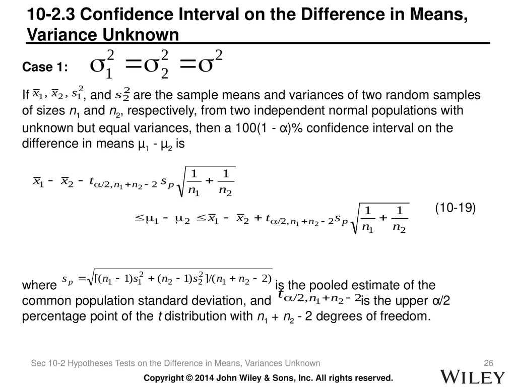 Chapter 10 Statistical Inference for Two Samples - slide 26 of 56