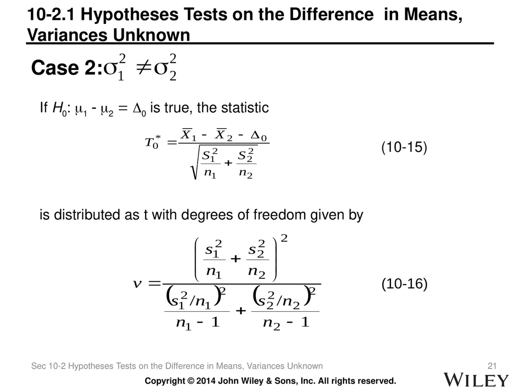 Chapter 10 Statistical Inference for Two Samples - slide 21 of 56