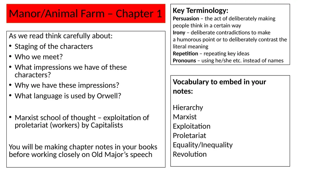 Making Notes on each Chapter Key Notes Reminders - slide 2 of 39