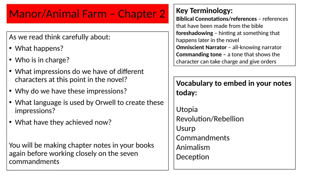 Making Notes on each Chapter Key Notes Reminders - slide 5 of 39