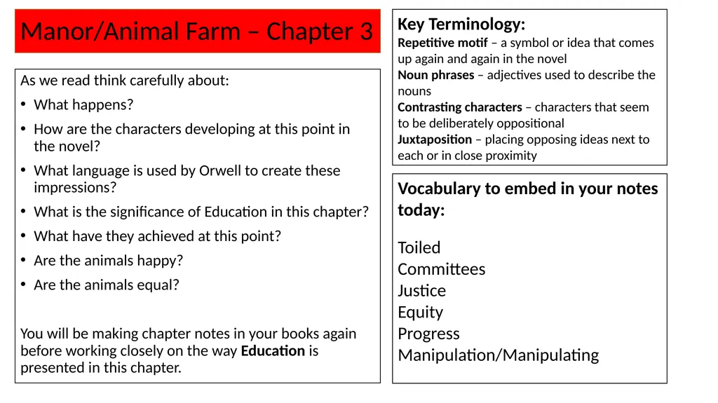 Making Notes on each Chapter Key Notes Reminders - slide 8 of 39