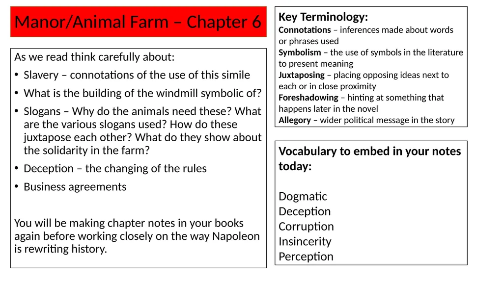 Making Notes on each Chapter Key Notes Reminders - slide 18 of 39