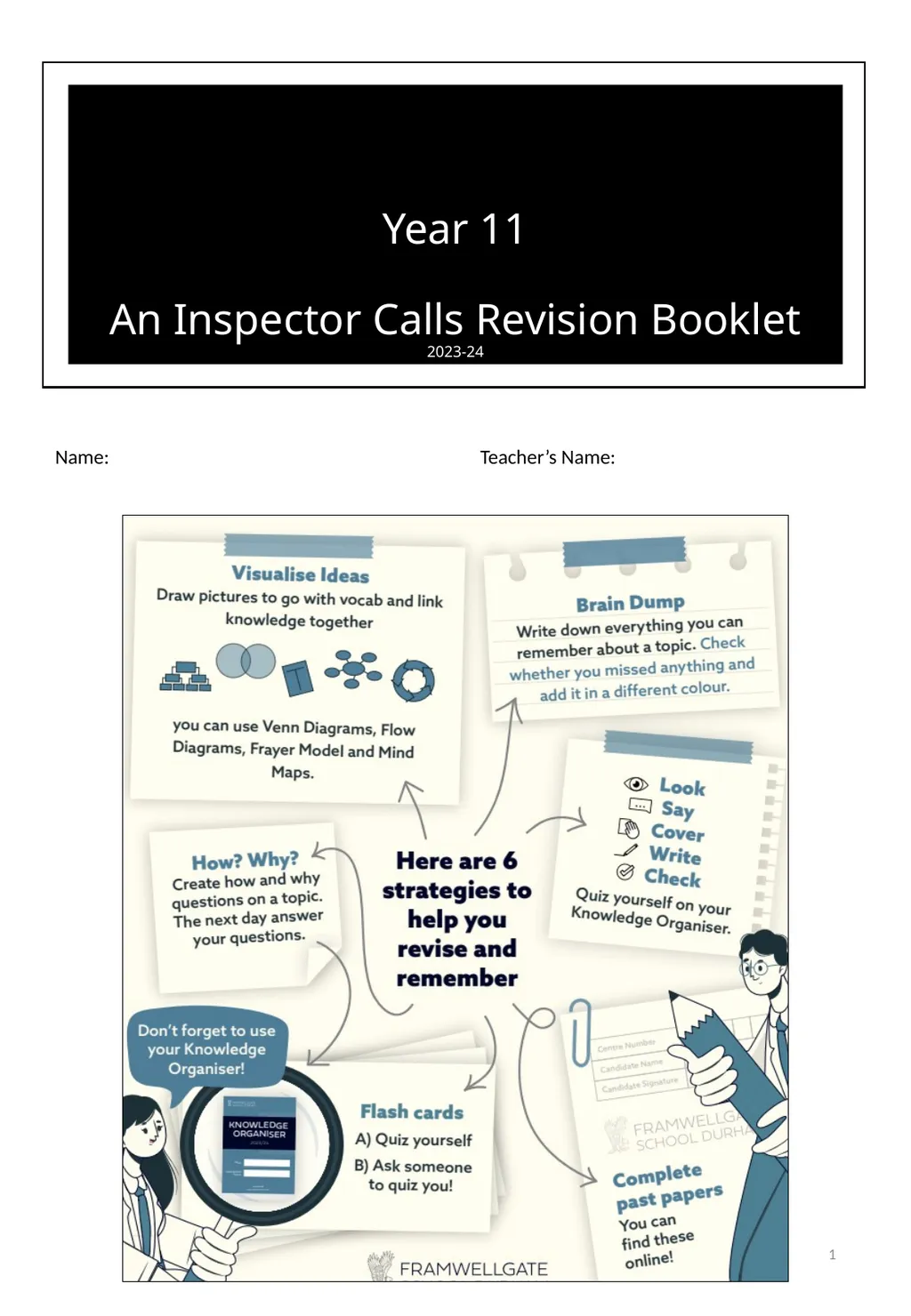 Year 11 An Inspector Calls Revision Booklet - slide 1 of 30