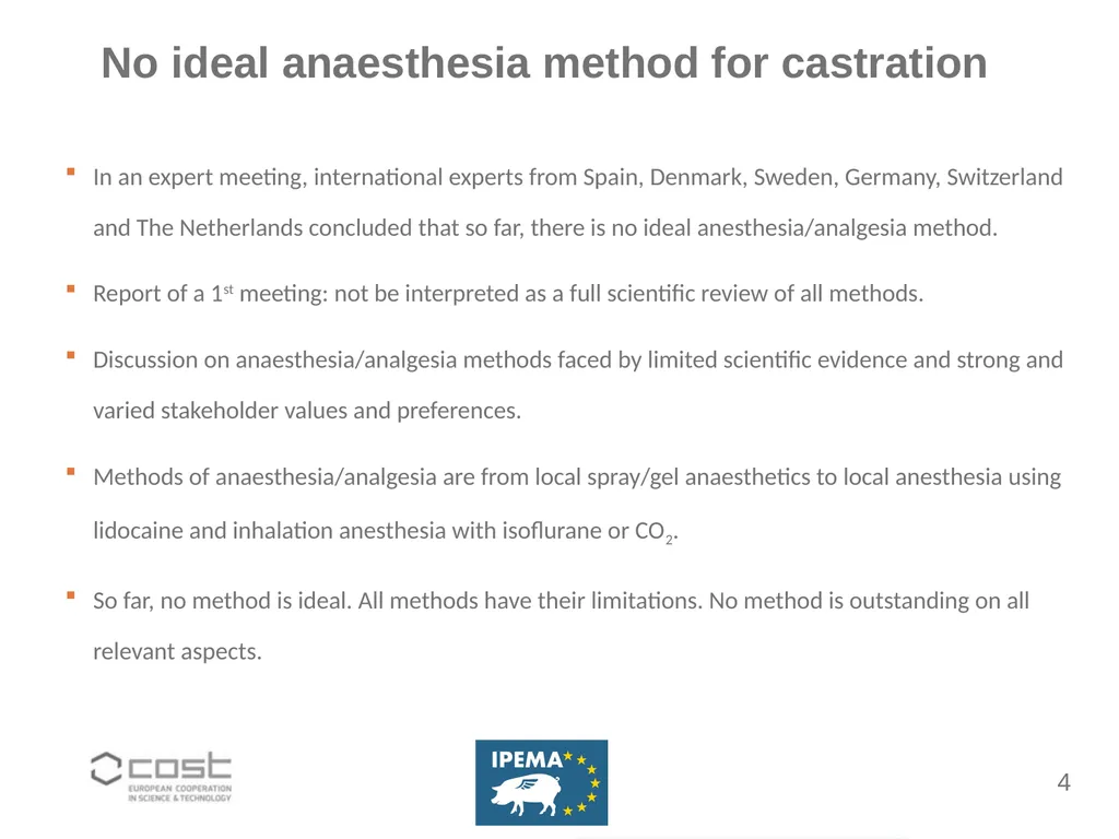 Ending castration of piglets Gé Backus Connecting - slide 4 of 12