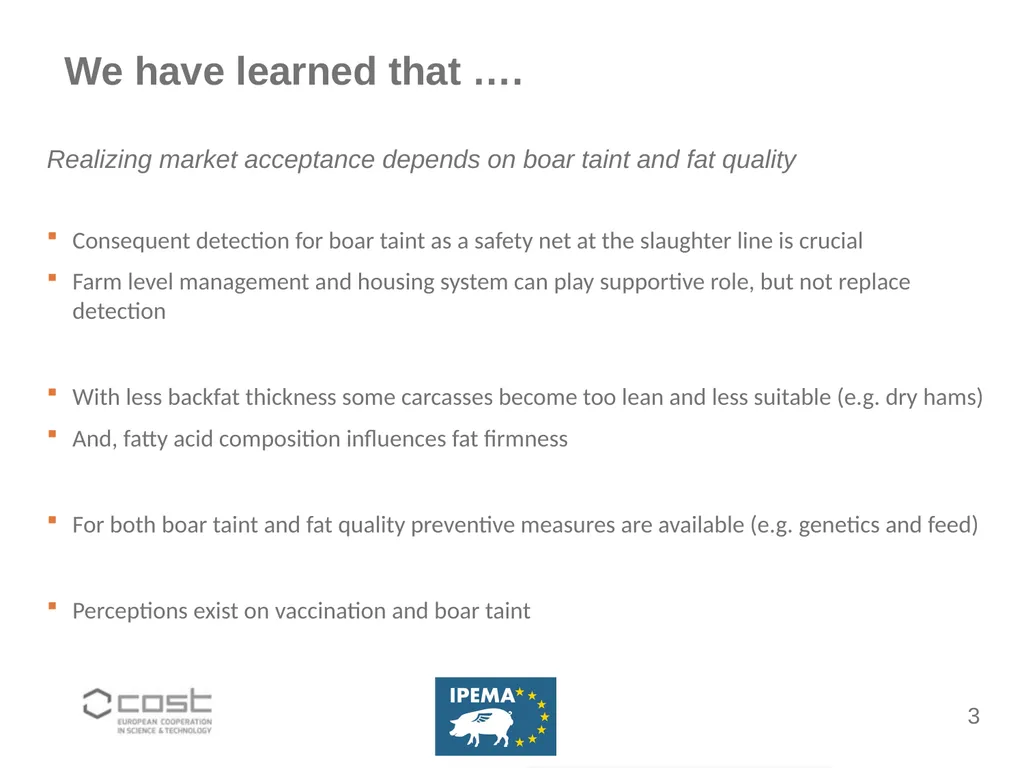 Ending castration of piglets Gé Backus Connecting - slide 3 of 12