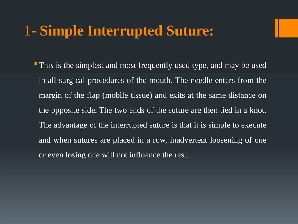 Principles of, incisions Flaps & Suturing - slide 52 of 58