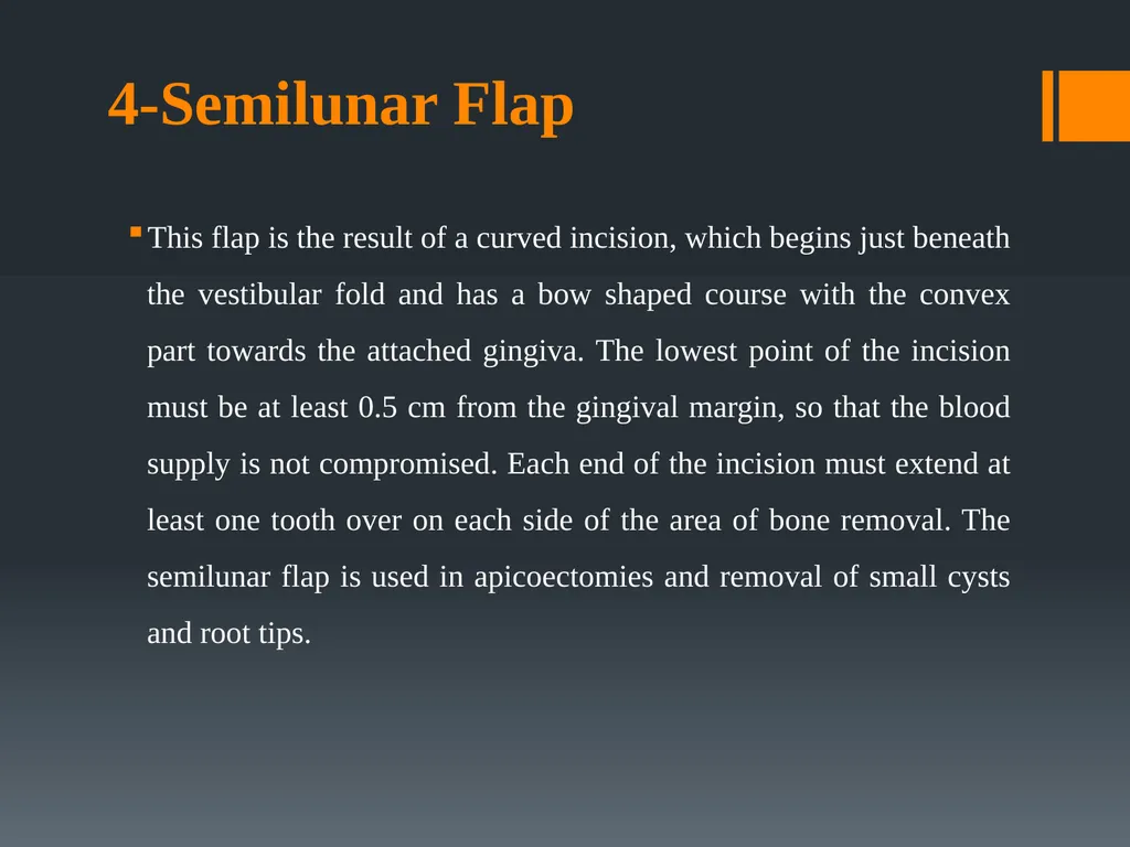 Principles of, incisions Flaps & Suturing - slide 24 of 58