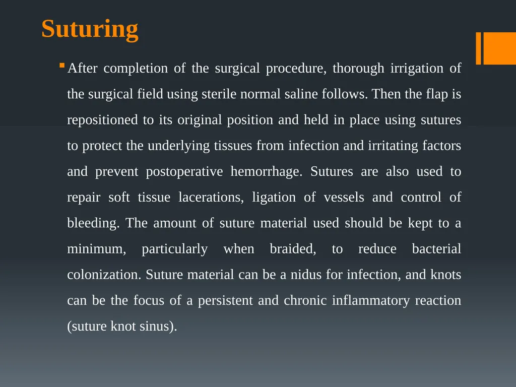 Principles of, incisions Flaps & Suturing - slide 32 of 58