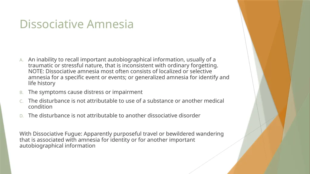 Dissociative Disorders David RM Trotter, PhD - slide 15 of 23