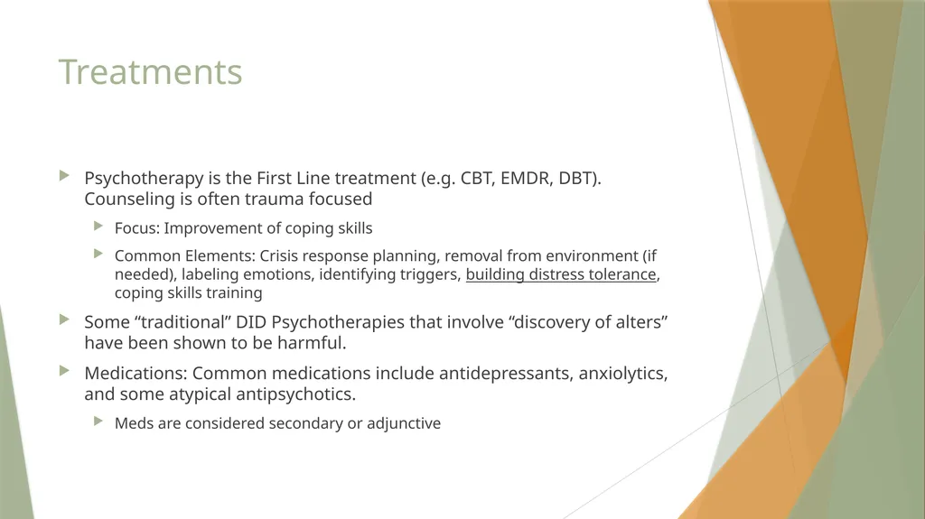 Dissociative Disorders David RM Trotter, PhD - slide 22 of 23
