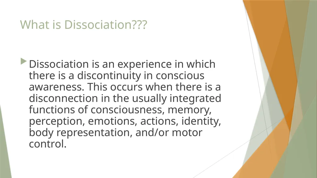 Dissociative Disorders David RM Trotter, PhD - slide 3 of 23