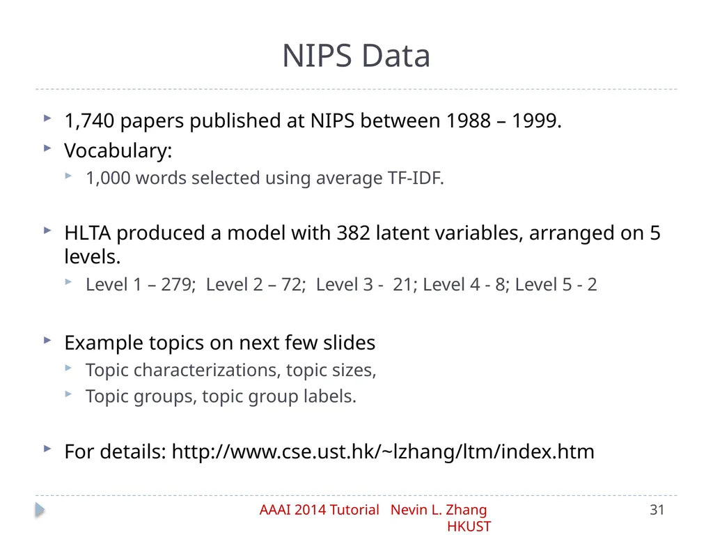 Latent Tree Models Part IV: Applications Nevin L. - slide 31 of 65