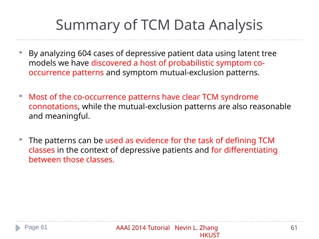 Latent Tree Models Part IV: Applications Nevin L. - slide 61 of 65