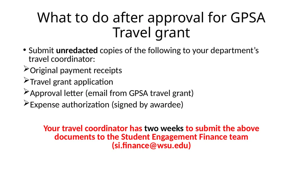 Navigating the Maze of GPSA Travel Grant By - slide 10 of 13