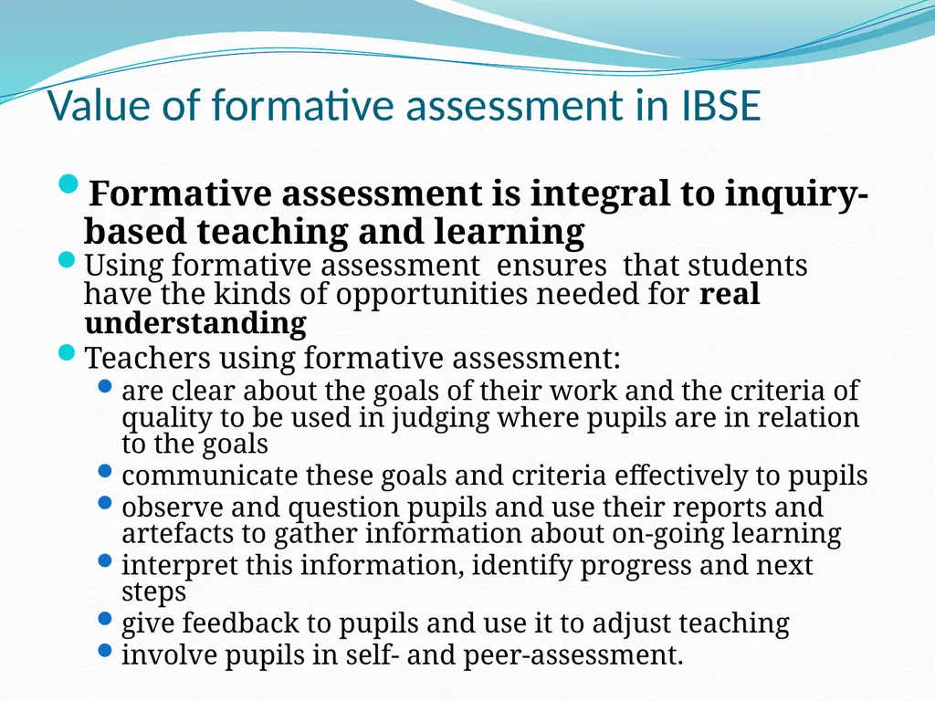Assessment for formative and summative purposes - slide 10 of 18