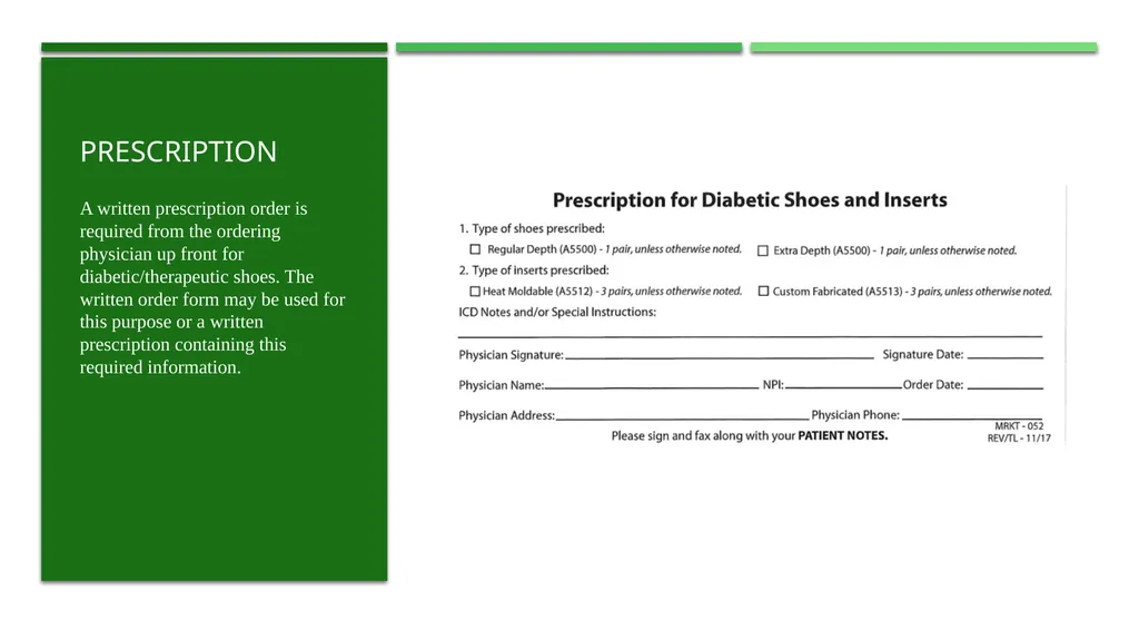 Diabetic Shoe Documentation Guidelines - slide 2 of 7