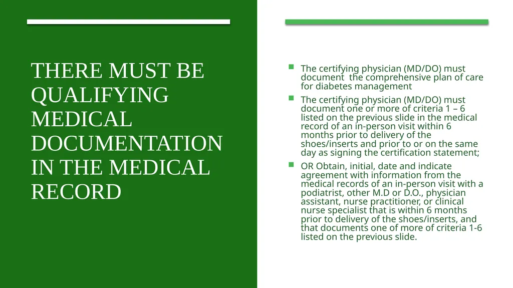 Diabetic Shoe Documentation Guidelines - slide 6 of 7