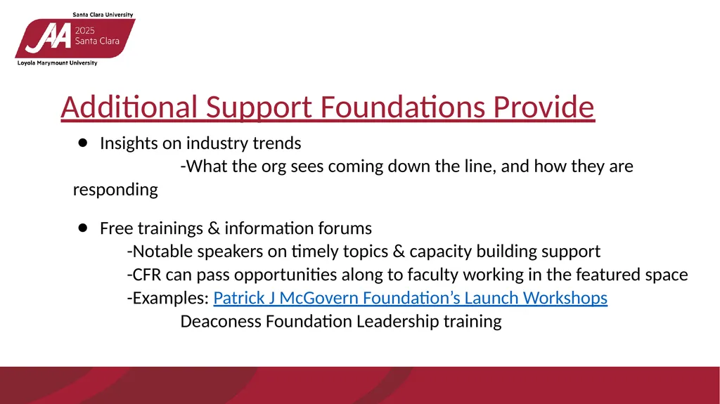 BUILDING RELATIONSHIPS WITH FOUNDATIONS IN A - slide 11 of 20