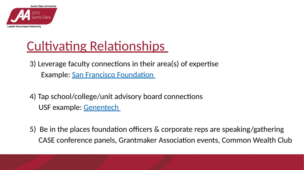 BUILDING RELATIONSHIPS WITH FOUNDATIONS IN A - slide 16 of 20
