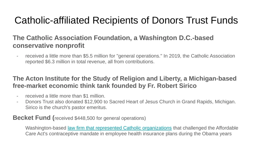 Dark Money and the Catholic Church Dark Money and - slide 11 of 15