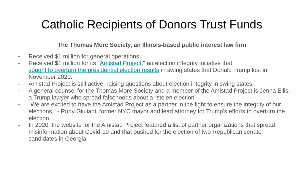 Dark Money and the Catholic Church Dark Money and - slide 10 of 15