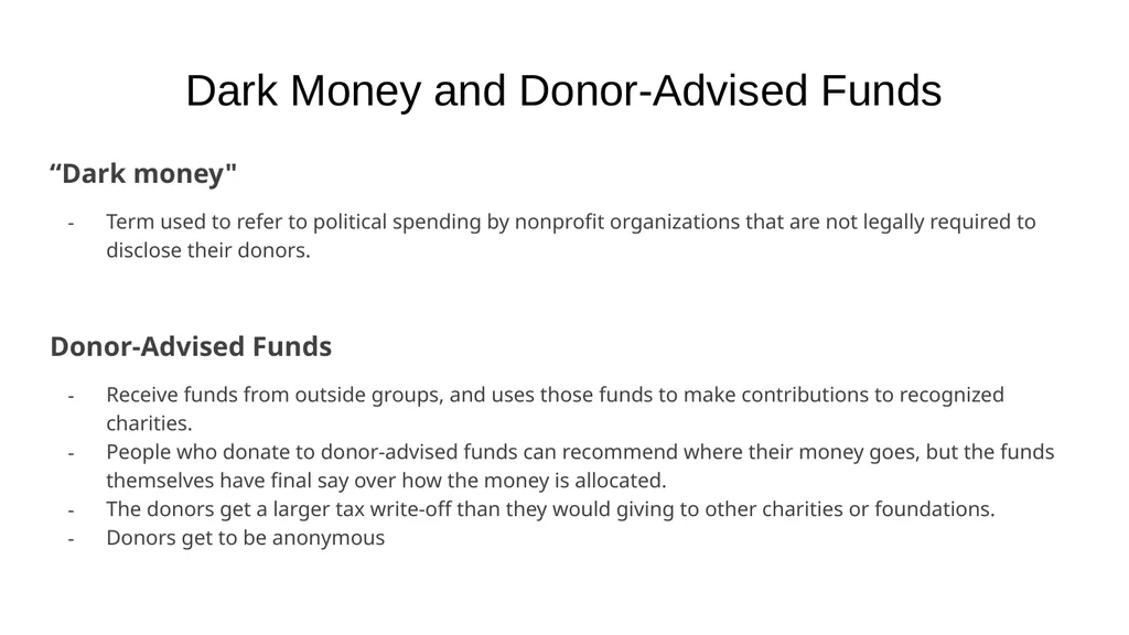 Dark Money and the Catholic Church Dark Money and - slide 2 of 15