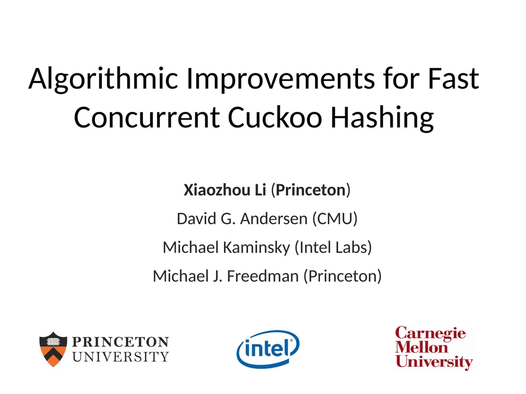 Algorithmic Improvements for Fast Concurrent - slide 1 of 43