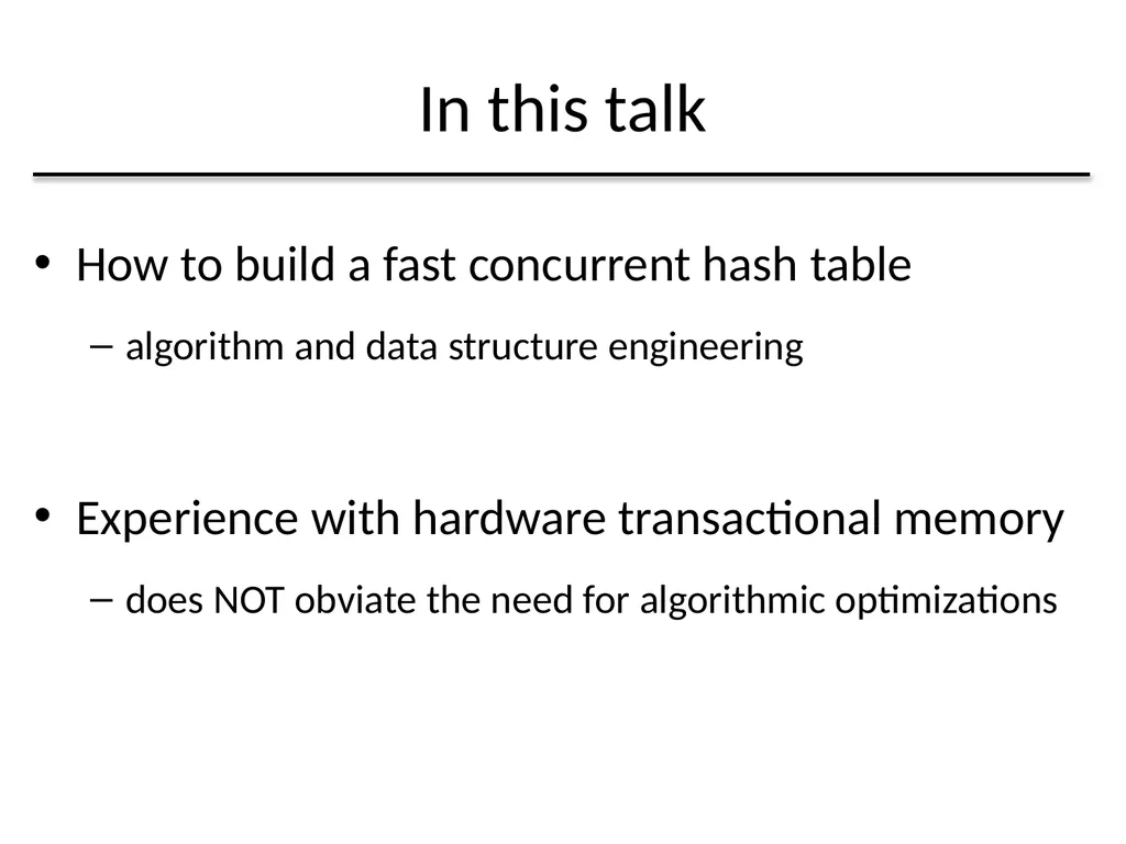 Algorithmic Improvements for Fast Concurrent - slide 2 of 43